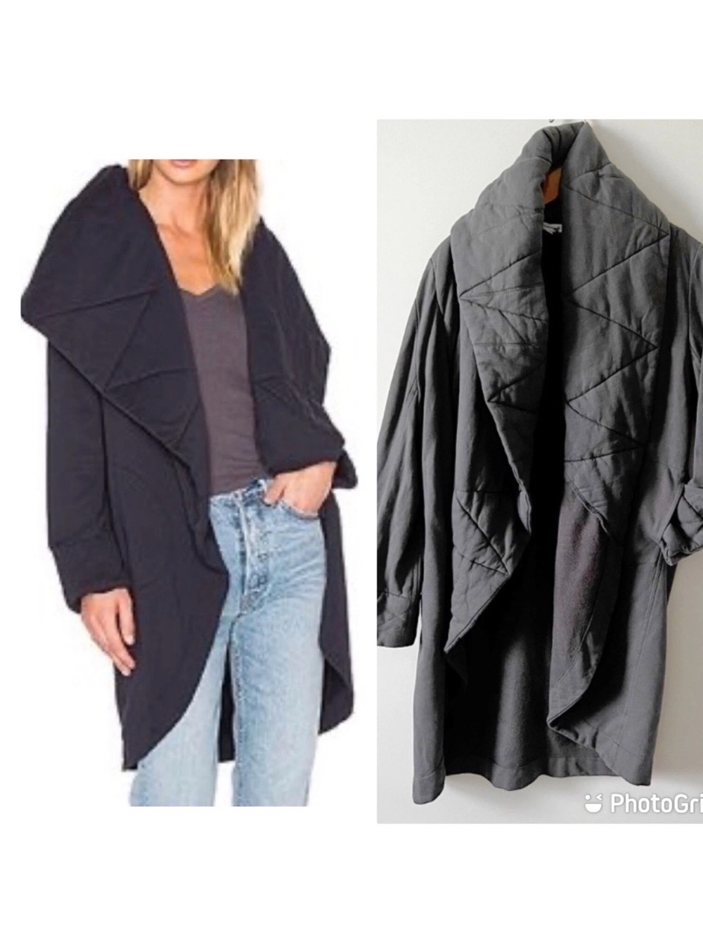 Young Fabulous Broke Quilted Coat M/L Retails $250 Gray